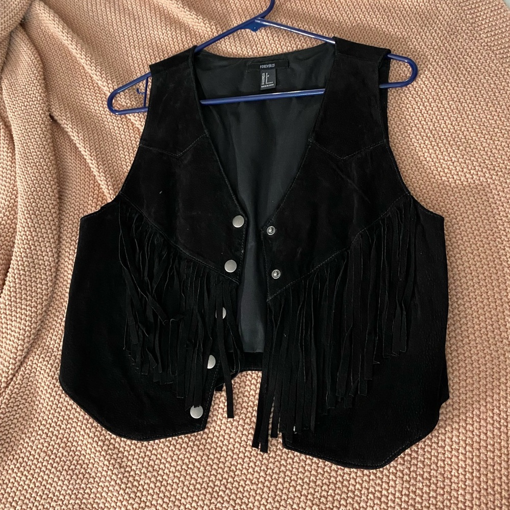 Forever 21 Suede Fringe Vest
